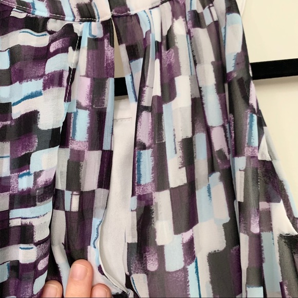 WHBM Colorblock Halter Draped Shift Dress - Picture 9 of 9